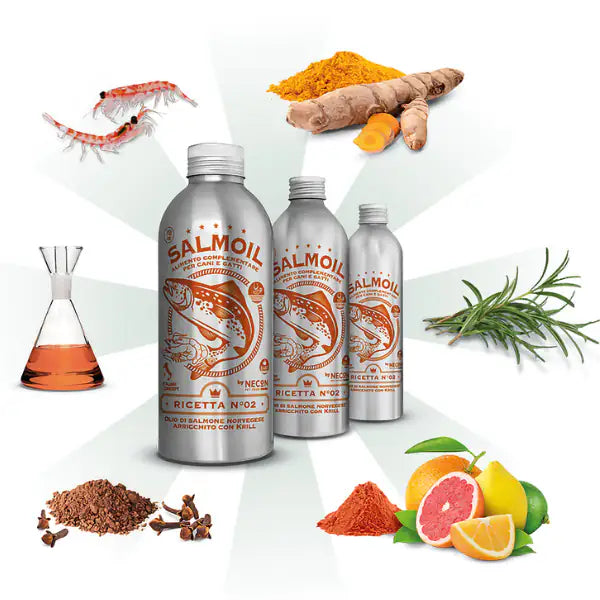 Salmoil olio di salmone per cani e gatti Benessere Intestinale   bauzaarit.myshopify.com
