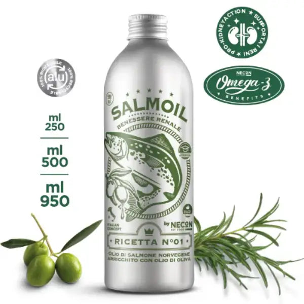 Salmoil olio di salmone per cani e gatti Benessere Renale   bauzaarit.myshopify.com