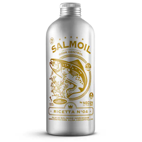 Salmoil olio di salmone per cani e gatti Controllo degli Odori  250 ml bauzaarit.myshopify.com