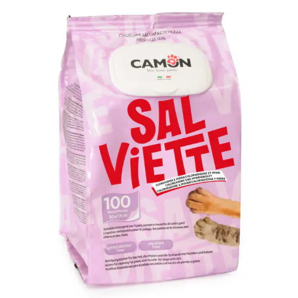 Salviette Detergenti Camon  100 pezzi - Clorexidina e Mirra bauzaarit.myshopify.com