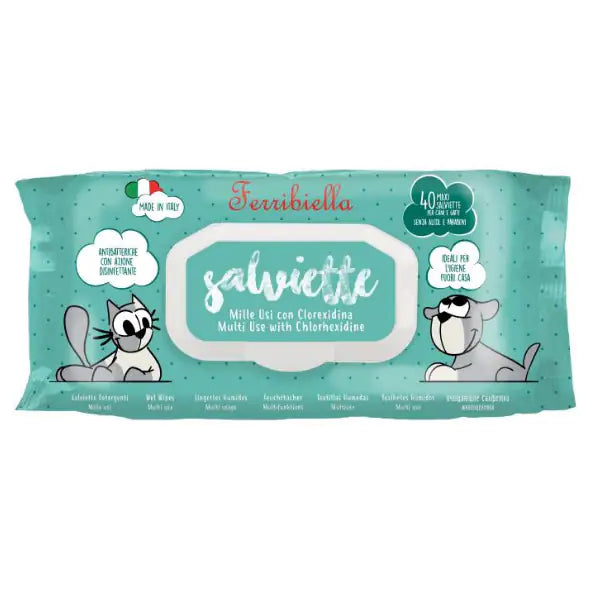 Salviette Detergenti Ferribiella  Milleusi con clorexidina bauzaarit.myshopify.com