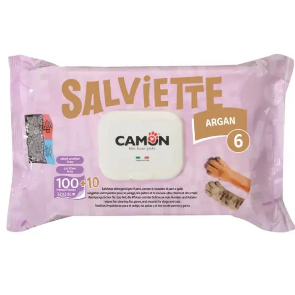 Salviette Detergenti per cani e gatti Maxi Formato da 110 pezzi Camon  Argan Bauzaar.it