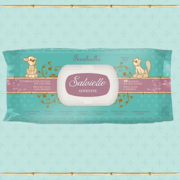 Salviette detergenti umidificate funzionali per cani e gatti Ferribiella  Sensitive Bauzaar.it