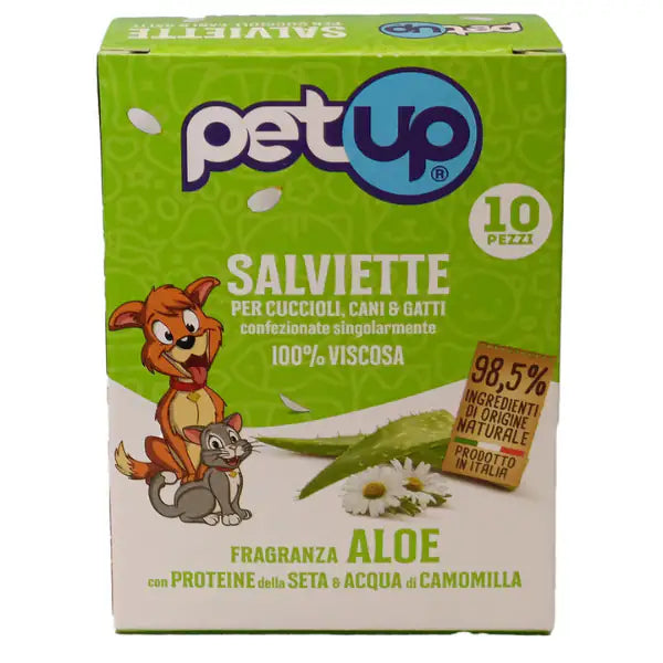 Salviette igieniche Maxi PetUp  Aloe Vera - confezione da 10 pz bauzaarit.myshopify.com
