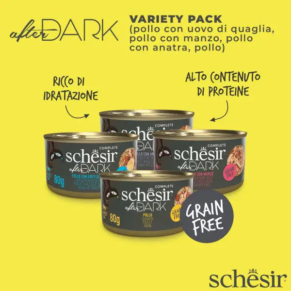 Schesir After Dark Cat Variety Pack Filetti in brodo 12x80 gr   bauzaarit.myshopify.com