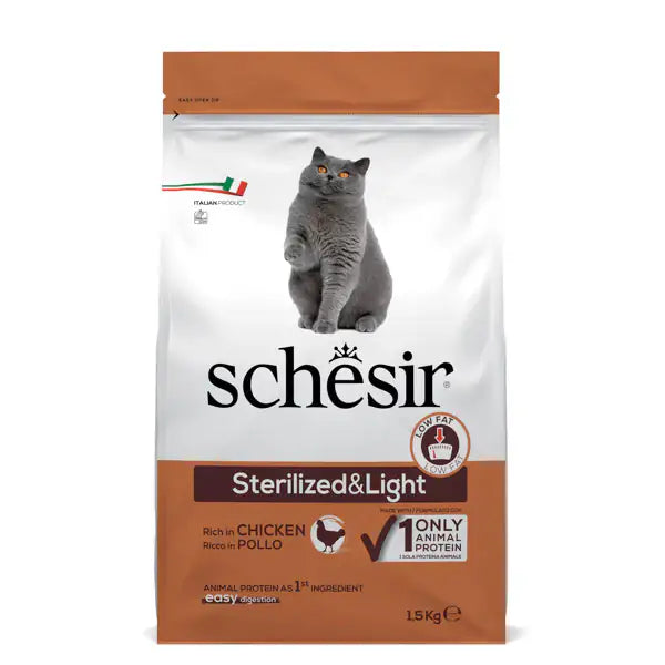 Schesir Cat Dry Sterilized and Light Pollo  1,5 kg bauzaarit.myshopify.com