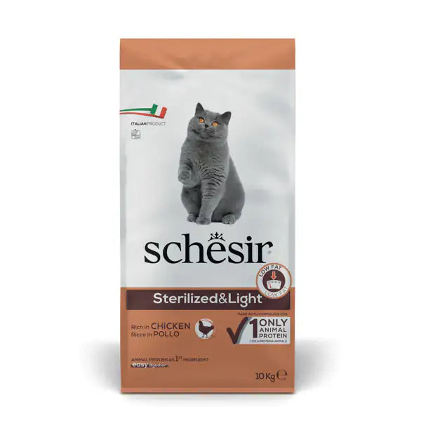 Schesir Cat Dry Sterilized and Light Pollo   bauzaarit.myshopify.com