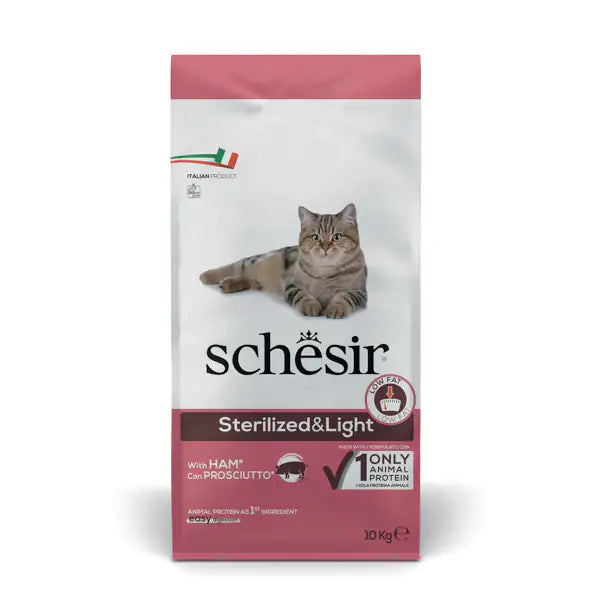 Schesir Cat Dry Sterilized and Light Prosciutto  10 kg bauzaarit.myshopify.com