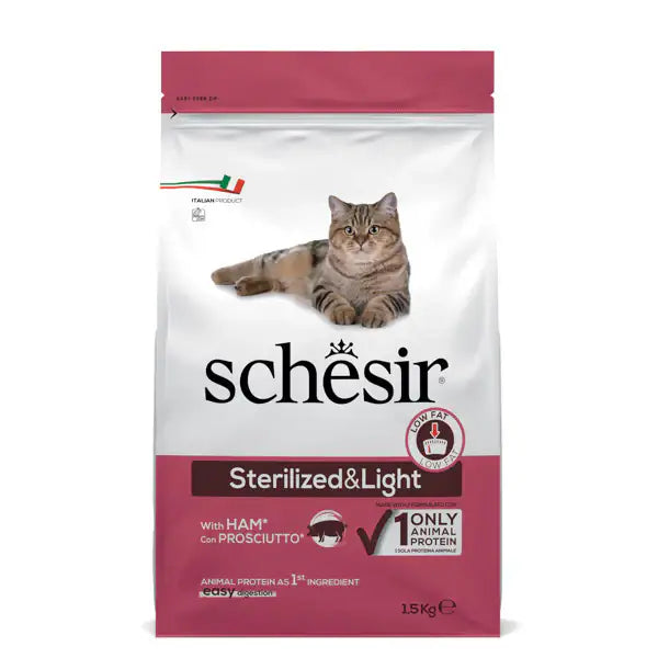 Schesir Cat Dry Sterilized and Light Prosciutto  1,5 kg bauzaarit.myshopify.com