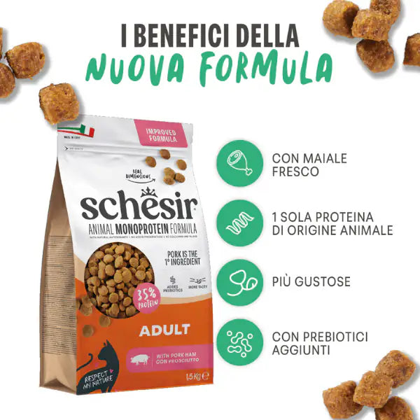 Schesir Cat Monoprotein formula con Prebiotici Prosciutto   Bauzaar.it