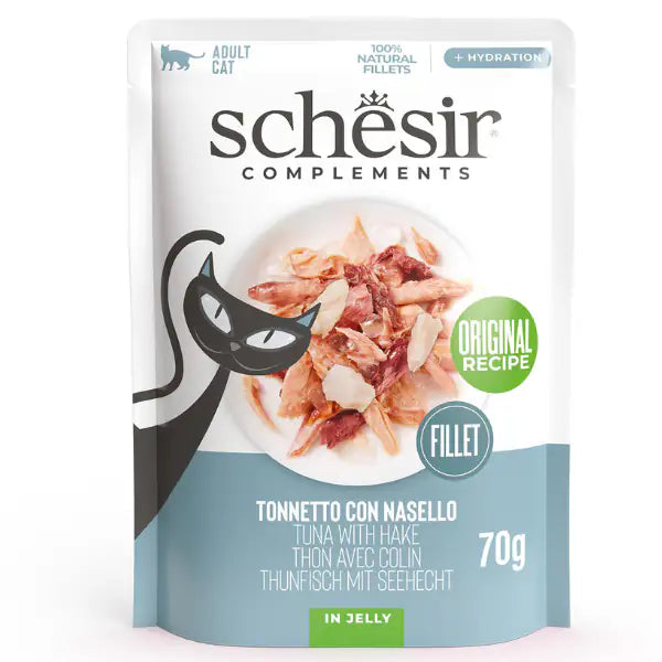 Schesir Cat Soft Adult filetti in gelatina alimento complementare bustine 70 gr  Tonnetto e nasello bauzaarit.myshopify.com
