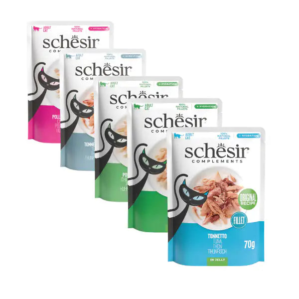 Schesir Cat Soft Adult filetti in gelatina alimento complementare bustine 70 gr   bauzaarit.myshopify.com