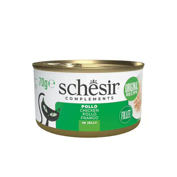 Schesir Cat Soft Adult filetti in gelatina alimento complementare lattina 70 gr  Pollo bauzaarit.myshopify.com