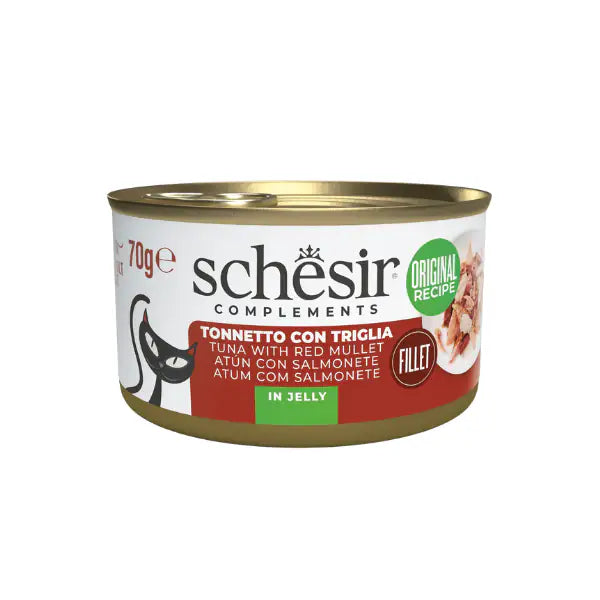 Schesir Cat Soft Adult filetti in gelatina alimento complementare lattina 70 gr  Tonnetto con triglia bauzaarit.myshopify.com