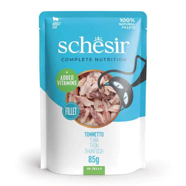 Schesir Cat Soft Adult filetti in gelatina alimento completo bustine 85 gr  Tonnetto bauzaarit.myshopify.com