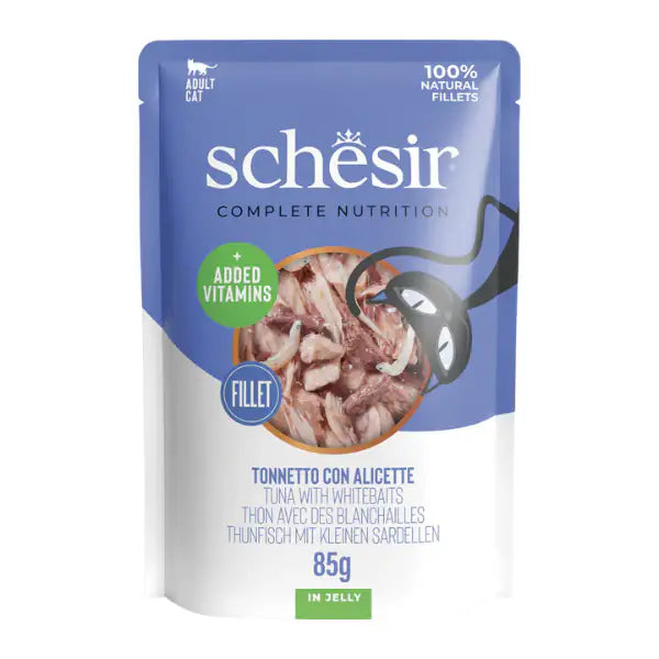 Schesir Cat Soft Adult filetti in gelatina alimento completo bustine 85 gr  Tonno e alicette bauzaarit.myshopify.com