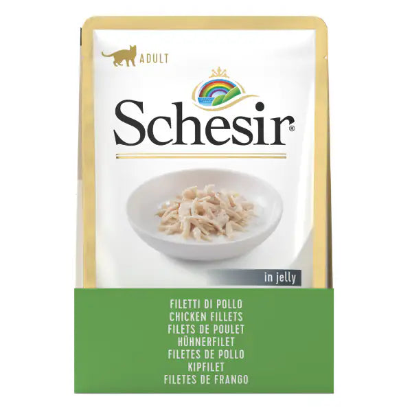 Schesir Cat Soft Adult filetti in gelatina alimento completo bustine 85 gr   bauzaarit.myshopify.com