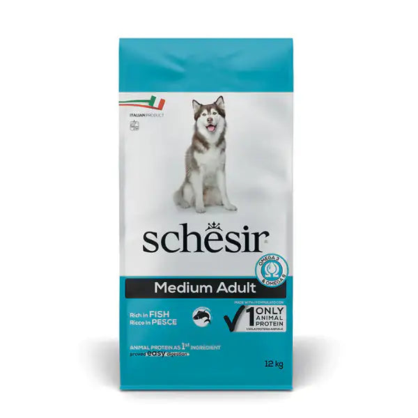 Schesir Dog Adult Medium Maintenance Pesce  12 kg bauzaarit.myshopify.com