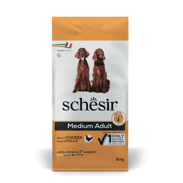 Schesir Dog Adult Medium Maintenance Pollo  12 kg bauzaarit.myshopify.com