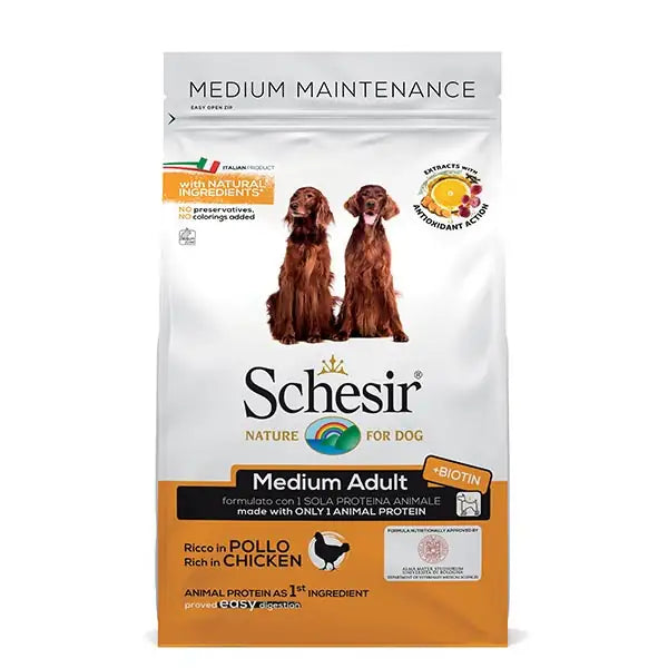 Schesir Dog Adult Medium Maintenance Pollo   bauzaarit.myshopify.com