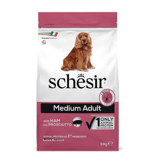 Schesir Dog Adult Medium Maintenance Prosciutto  3 kg bauzaarit.myshopify.com