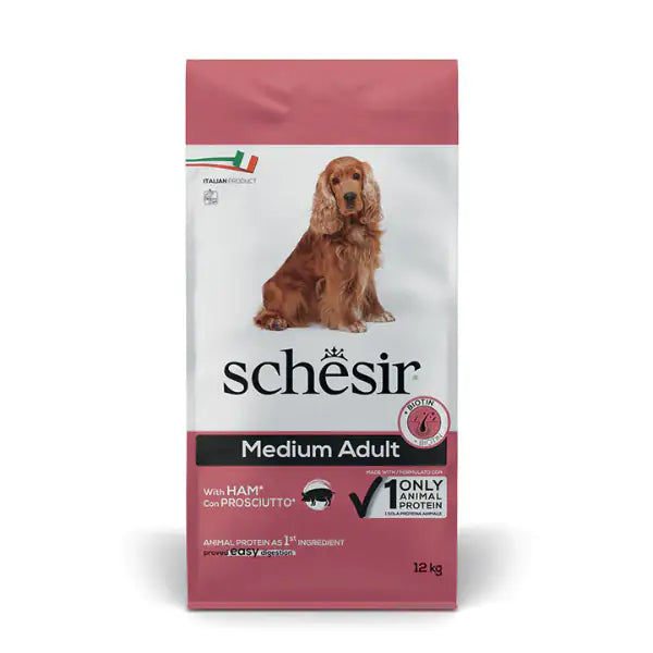 Schesir Dog Adult Medium Maintenance Prosciutto   bauzaarit.myshopify.com
