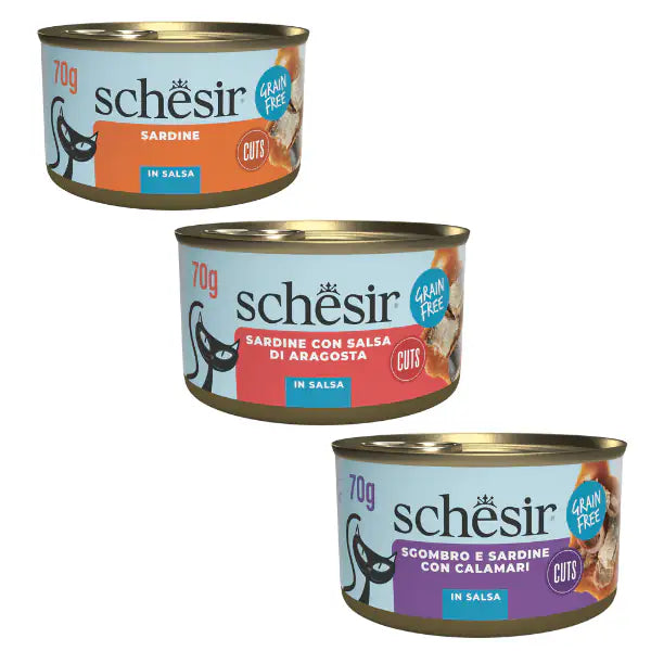 Schesir Sardine Filetti in salsa Cat Adult Grain Free 70 gr   bauzaarit.myshopify.com