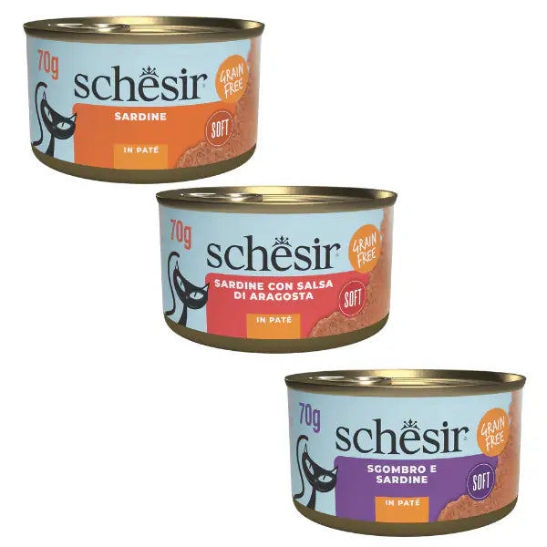 Schesir Sardine Soft Patè Cat Adult Grain Free 70 gr   bauzaarit.myshopify.com