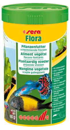 Sera Flora Nature mangime vegetariano in fiocchi per pesci ornamentali   bauzaarit.myshopify.com