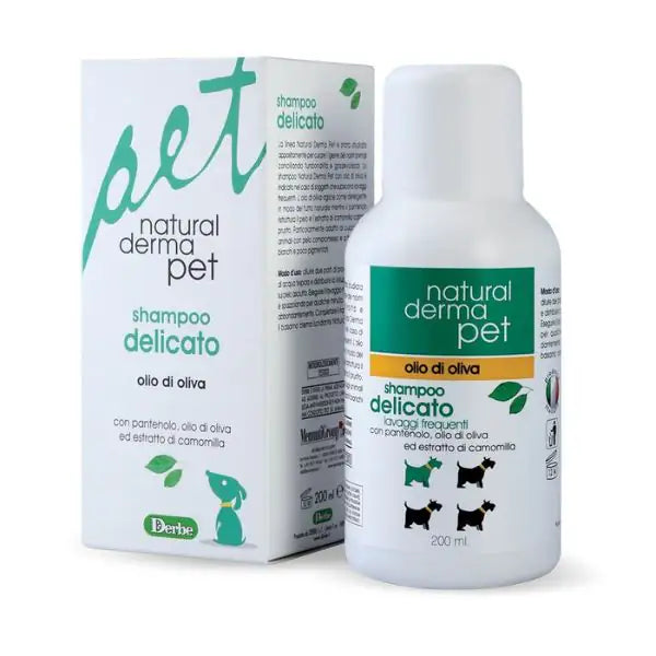Shampoo Delicato Olio di Oliva Natural Derma Pet  200 ml bauzaarit.myshopify.com