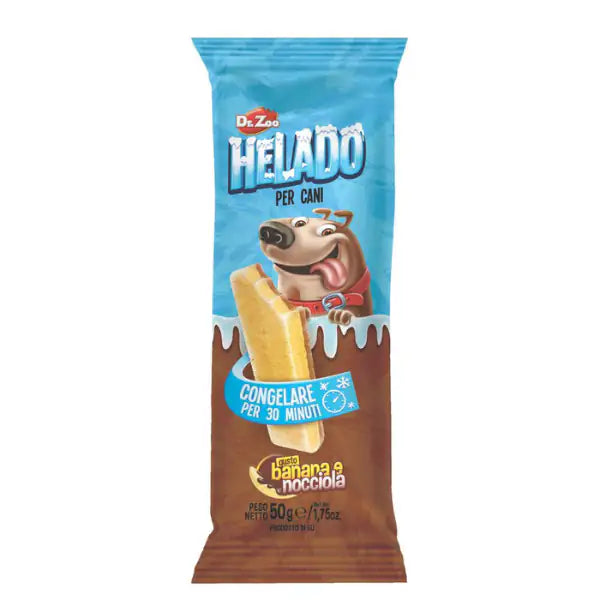 Snack per cani Gelato pronto all'uso Dr Zoo Leopet 50 gr  Banana e nocciola Bauzaar.it