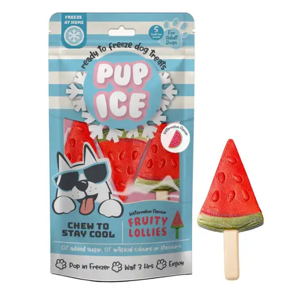 Snack per cani Gelato pronto all'uso Pup Ice 90 gr  Anguria- Fruity Lollies Bauzaar.it