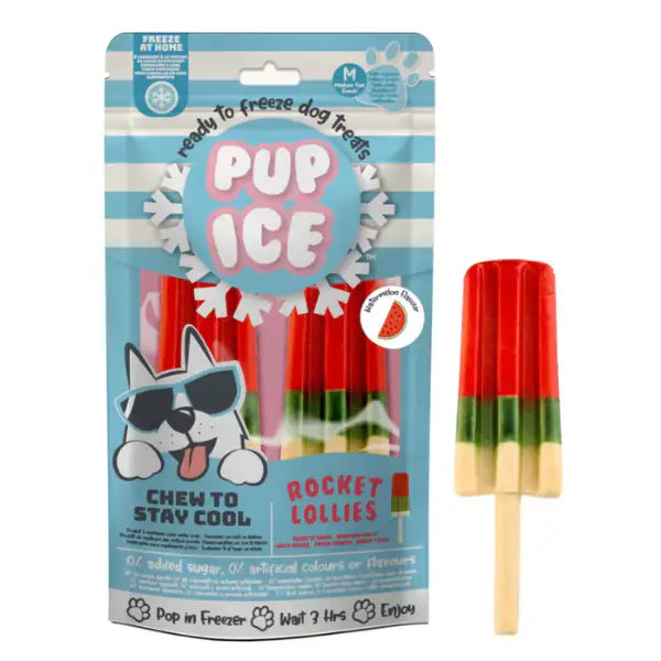 Snack per cani Gelato pronto all'uso Pup Ice 90 gr  Anguria - Rocket Lollies Bauzaar.it