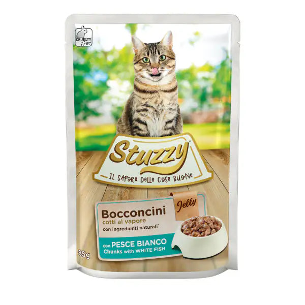 Stuzzy Cat Bocconcini cotti al vapore 85 gr  Pesce bianco bauzaarit.myshopify.com