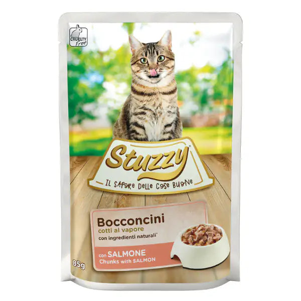 Stuzzy Cat Bocconcini cotti al vapore 85 gr  Salmone bauzaarit.myshopify.com