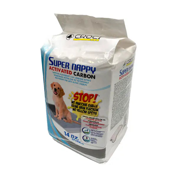 Tappetini Igienici Super Nappy Carbone Attivo Croci  57 x 54 - 14 pezzi bauzaarit.myshopify.com