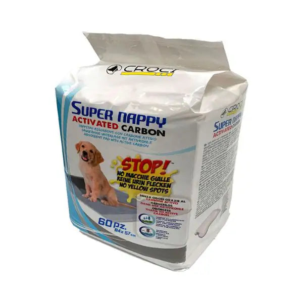 Tappetini Igienici Super Nappy Carbone Attivo Croci  84 x 57 cm - 60 tappetini bauzaarit.myshopify.com