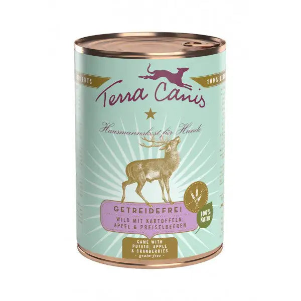 Terra Canis Grain Free 400 gr  Selvaggina con patate, mela e mirtilli rossi bauzaarit.myshopify.com