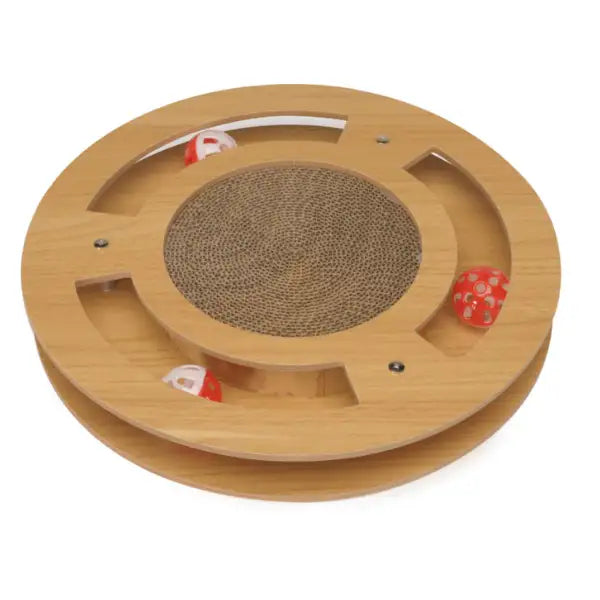 Tiragraffi rotondo in cartone con palline sonore EDU Meow gioco educativo Camon   Bauzaar.it