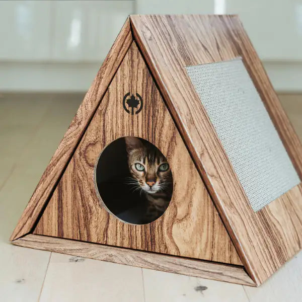Tiragraffi triangolare a forma di casetta con nicchia CanadianCat   bauzaarit.myshopify.com