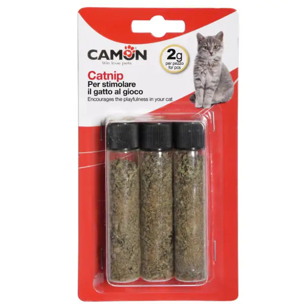 Topini con tasca per catnip Camon  3 tubetti Catnip bauzaarit.myshopify.com