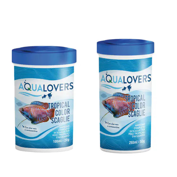 Tropical Color Aqualovers Mangime completo in scaglie per pesci tropicali colorati, con vitamine e aloe vera   bauzaarit.myshopify.com