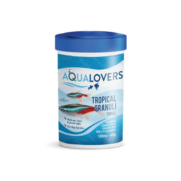 Tropical Granuli Aqualovers mangime completo per pesci d'acquario piccoli e medi  Per pesci piccoli - 45 gr bauzaarit.myshopify.com