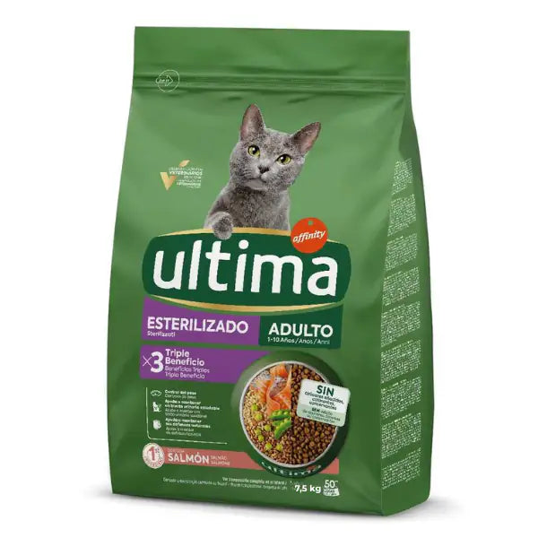 Ultima Cat Adult Sterilised con salmone  7,5 kg bauzaarit.myshopify.com