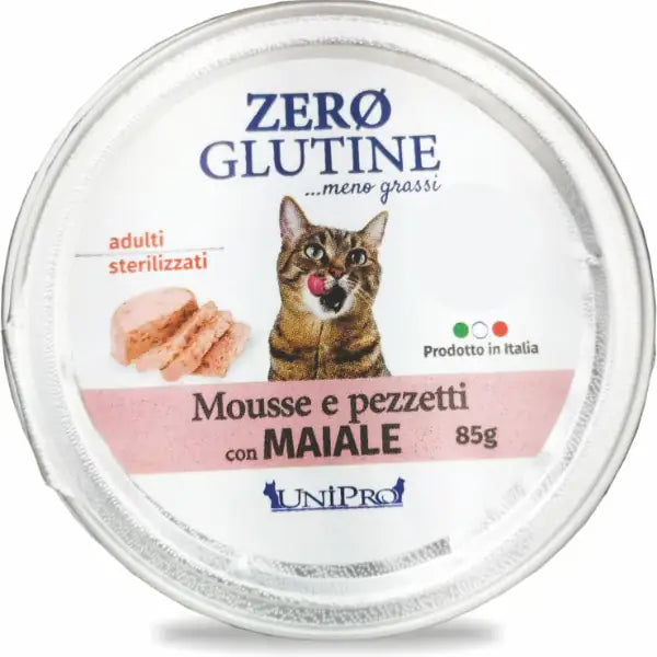 Unipro Zero glutine Mosse e pezzetti Cat Adult 85 gr  Maiale bauzaarit.myshopify.com