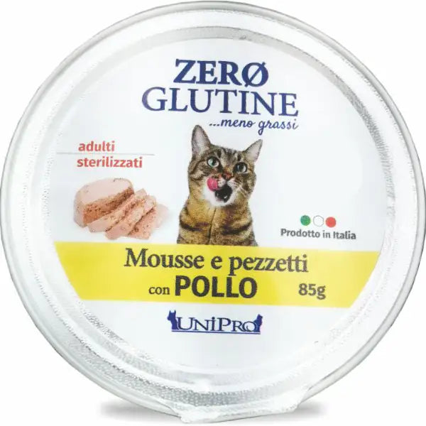 Unipro Zero glutine Mosse e pezzetti Cat Adult 85 gr  Pollo bauzaarit.myshopify.com