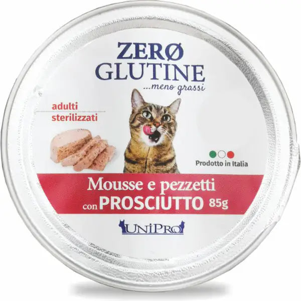 Unipro Zero glutine Mosse e pezzetti Cat Adult 85 gr  Prosciutto bauzaarit.myshopify.com