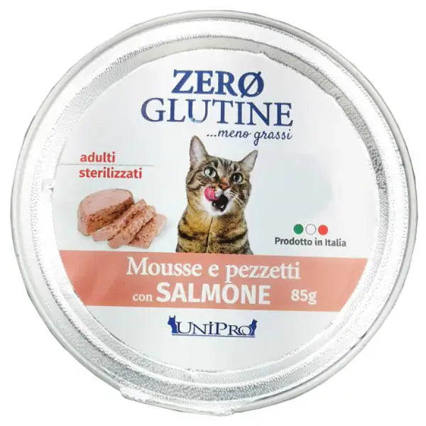 Unipro Zero glutine Mosse e pezzetti Cat Adult 85 gr  Salmone bauzaarit.myshopify.com
