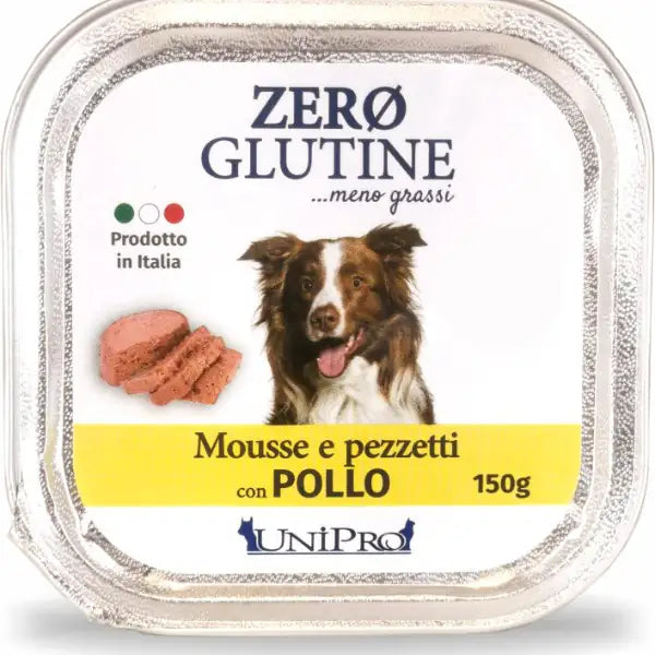 Unipro Zero glutine Mousse e pezzetti Dog Adult 150 gr  Pollo bauzaarit.myshopify.com