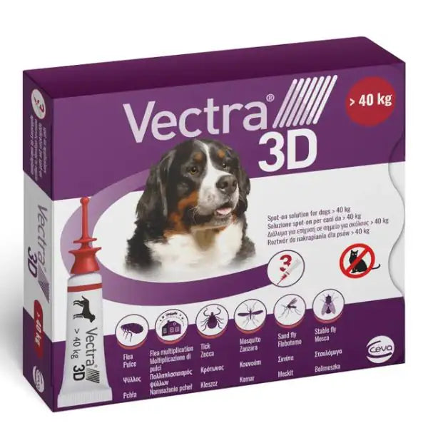 Vectra 3D 3 pipette per cani  3 pipette peso oltre 40 kg bauzaarit.myshopify.com